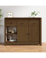 Buffet Marron miel 100x35x74 cm Bois massif de pin | Mobilier & Déco