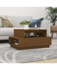 Table basse Marron miel 80x55x40,5 cm Bois massif de pin | Mobilier & Déco