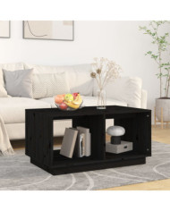 Table basse Noir 80x50x40 cm Bois massif de pin | Mobilier & Déco