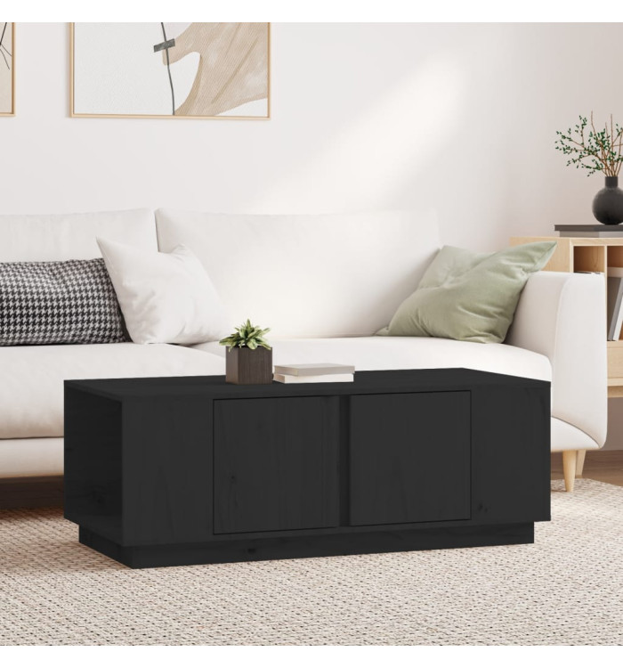 Table basse Noir 110x50x40 cm Bois massif de pin | Mobilier & Déco