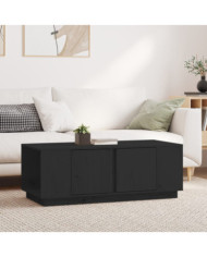 Table basse Noir 110x50x40 cm Bois massif de pin | Mobilier & Déco