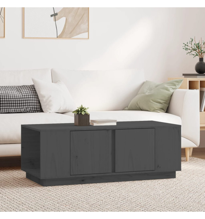 Table basse Gris 110x50x40 cm Bois massif de pin | Mobilier & Déco