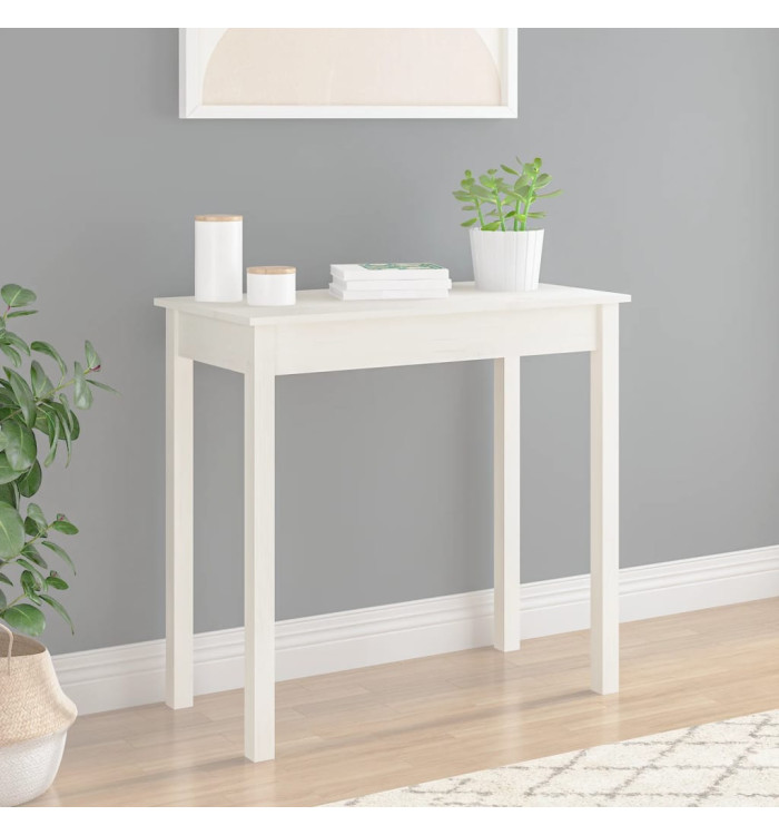 Table console Blanc 80x40x75 cm Bois massif de pin | Mobilier & Déco