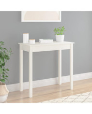 Table console Blanc 80x40x75 cm Bois massif de pin | Mobilier & Déco