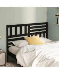 Tête de lit Noir 141x4x100 cm Bois massif de pin | Mobilier & Déco