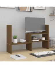 Support de moniteur Marron miel (39-72)x17x43 cm Bois de pin | Mobilier & Déco