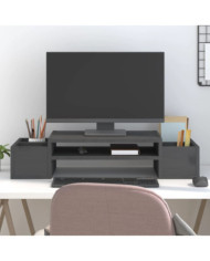 Support de moniteur Gris 70x27,5x15 cm Bois de pin solide | Mobilier & Déco