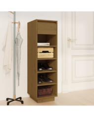 Armoire à chaussures marron miel 30x34x105cm bois de pin massif | Mobilier & Déco