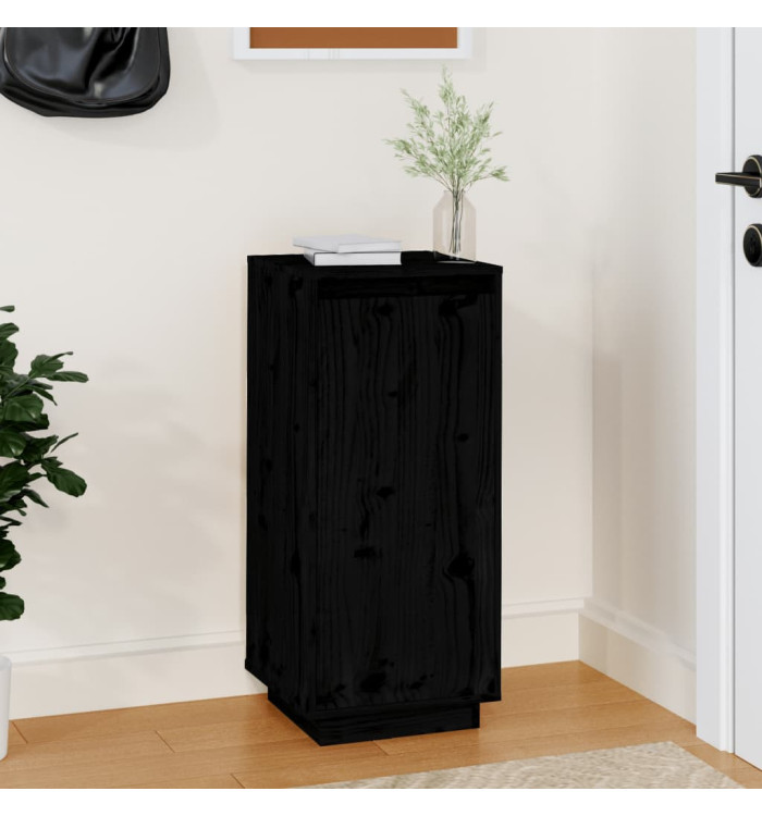Armoire à chaussures Noir 35x35x80 cm Bois de pin massif | Mobilier & Déco