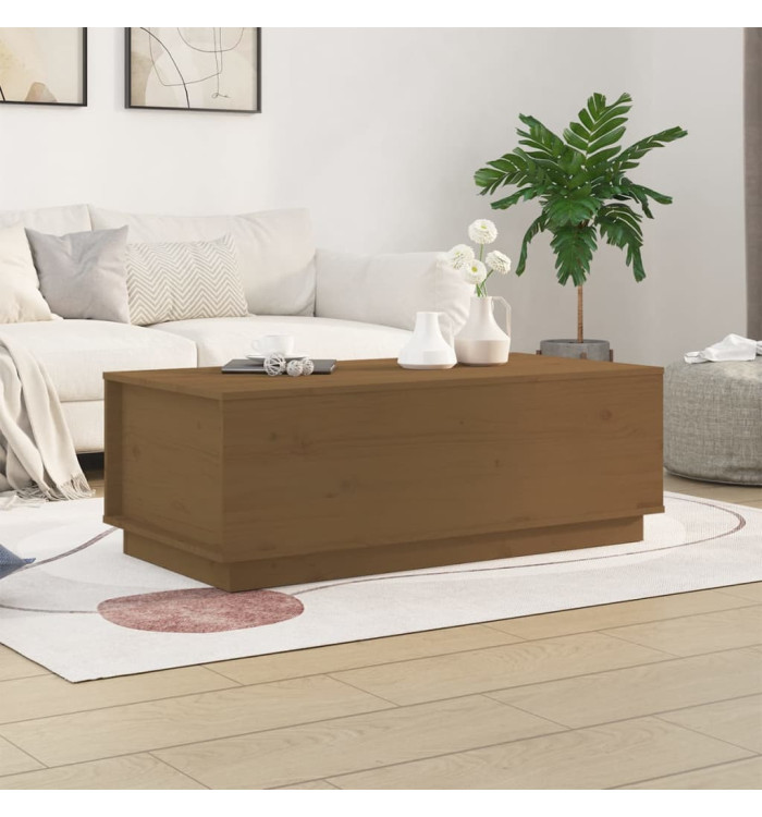 Table basse Marron miel 100x50x35 cm Bois massif de pin | Mobilier & Déco