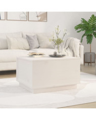 Table basse Blanc 60x50x35 cm Bois massif de pin | Mobilier & Déco