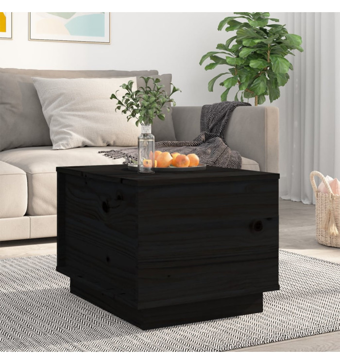 Table basse Noir 40x50x35 cm Bois massif de pin | Mobilier & Déco