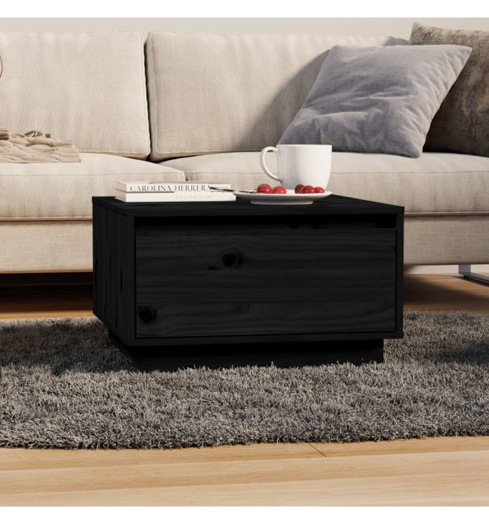 Table basse Noir 55x56x32 cm Bois massif de pin | Mobilier & Déco