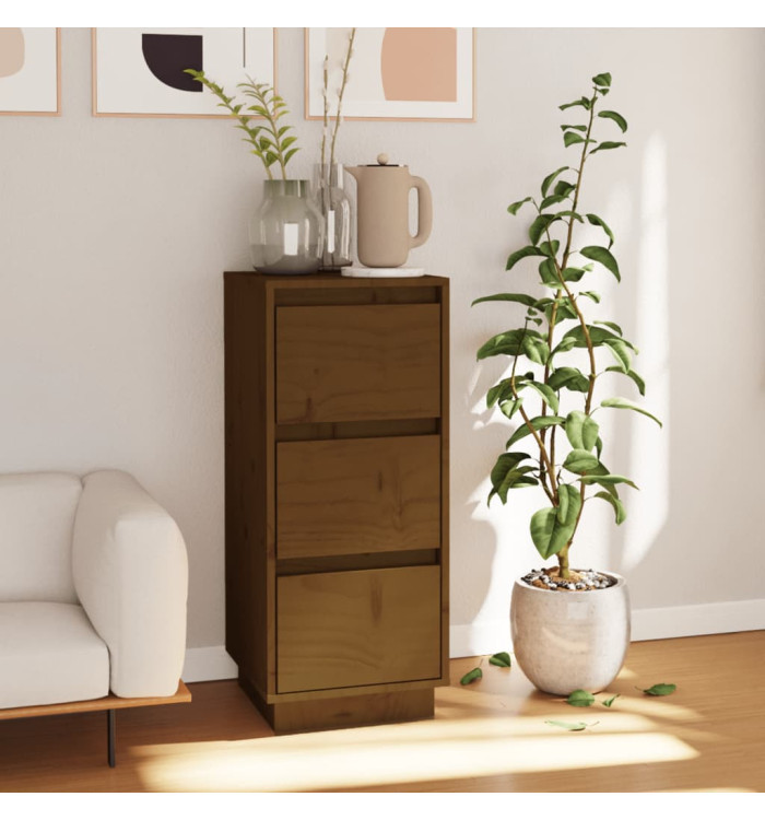 Buffet marron miel 32x34x75 cm bois massif de pin | Mobilier & Déco