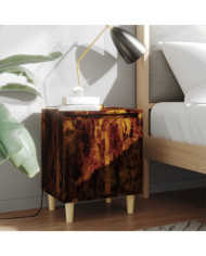 Tables de chevet et pieds en bois 2 pcs Chêne fumé 40x30x50 cm | Mobilier & Déco