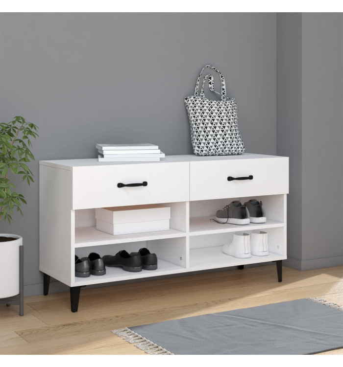Armoire à chaussures Blanc 102x35x55 cm Bois d'ingénierie | Mobilier & Déco