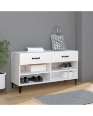 Armoire à chaussures Blanc 102x35x55 cm Bois d'ingénierie | Mobilier & Déco