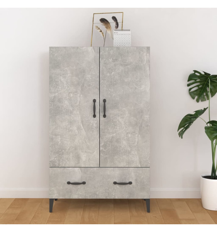 Buffet haut Gris béton 70x31x115 cm Bois d'ingénierie | Mobilier & Déco