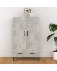 Buffet haut Gris béton 70x31x115 cm Bois d'ingénierie | Mobilier & Déco