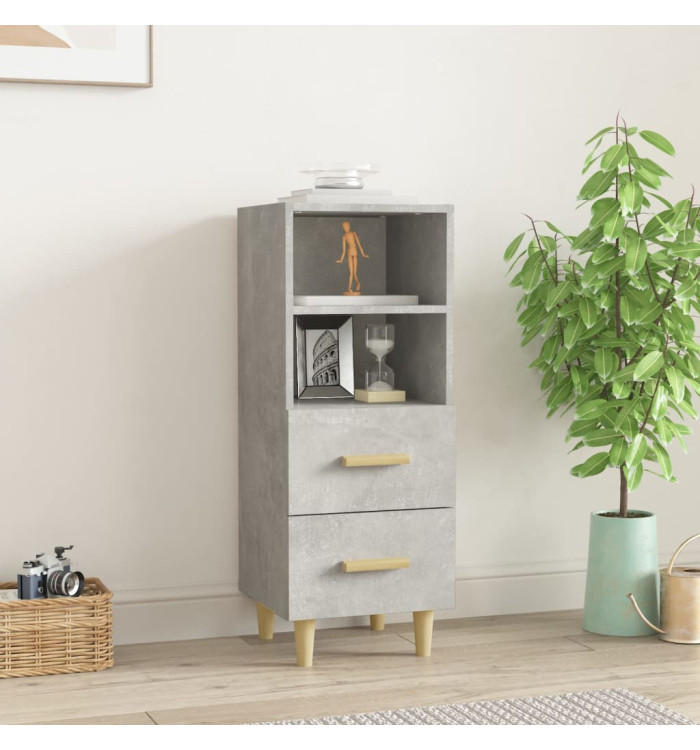 Buffet Gris béton 34,5x34x90 cm Bois d'ingénierie | Mobilier & Déco