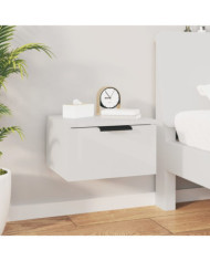 Table de chevet murale blanc brillant 34x30x20 cm | Mobilier & Déco
