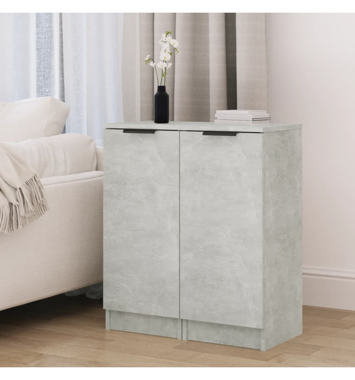 Buffets 2 pcs Gris béton 30x30x70 cm Bois d'ingénierie | Mobilier & Déco