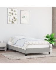 Cadre de lit sans matelas gris clair 90x200 cm tissu | Mobilier & Déco