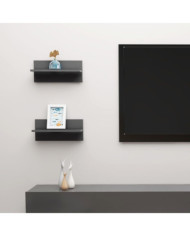 Étagères murales 2 pcs gris 40x11,5x18 cm bois d'ingénierie | Mobilier & Déco