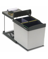 eyckhaus Collecteur de déchets sélectif à roulettes rectangulaire gris | Mobilier & Déco