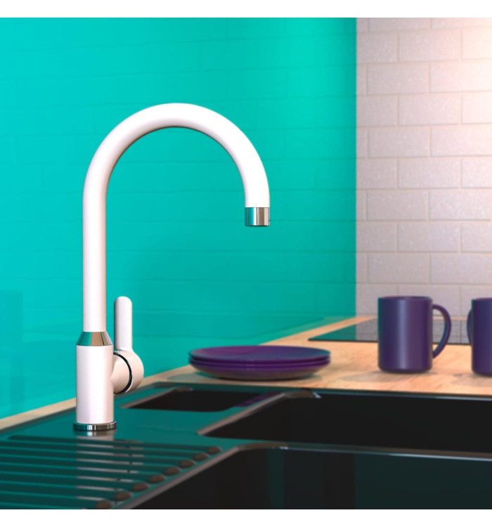 EISL Mitigeur de cuisine DIZIANI blanc et chrome | Mobilier & Déco