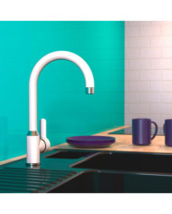 EISL Mitigeur de cuisine DIZIANI blanc et chrome | Mobilier & Déco