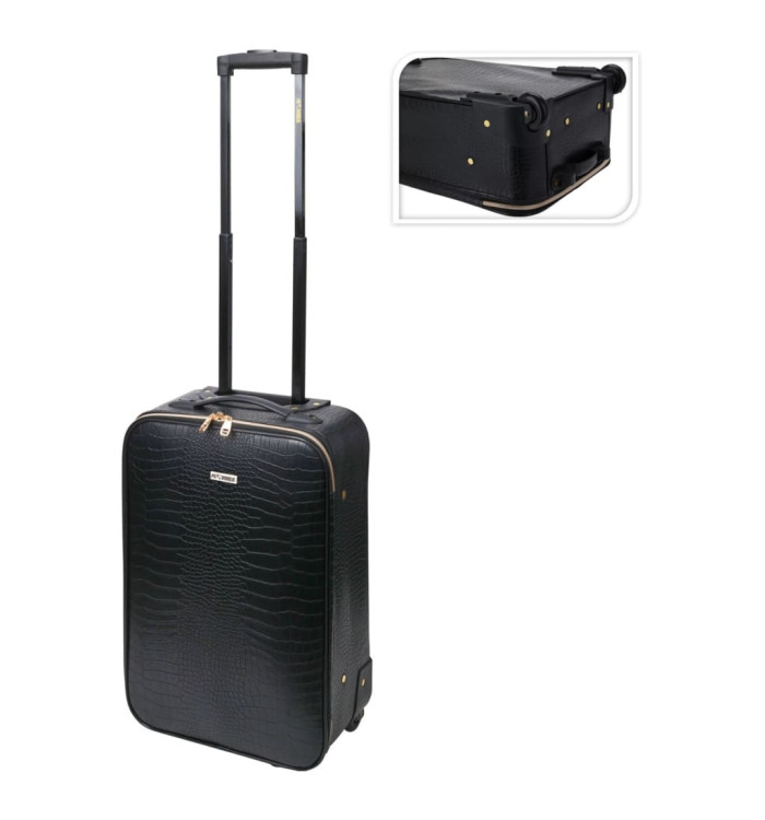ProWorld Valise design crocodile 28 L noir | Mobilier & Déco