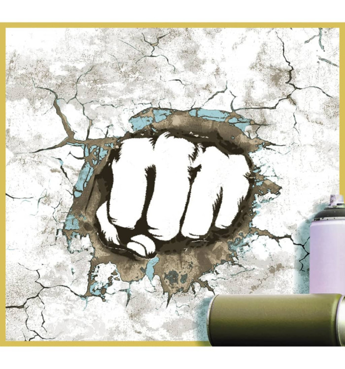 Noordwand Papier peint FriendsetCoffee Concrete Boxing Fist Grisetblanc | Mobilier & Déco