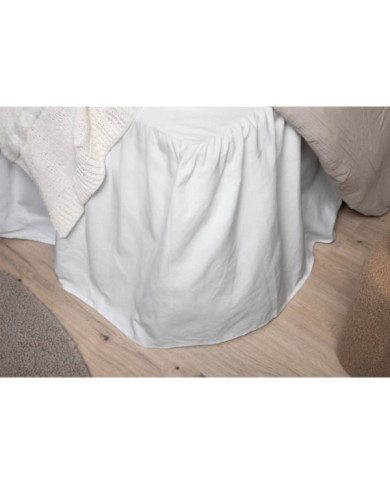 Venture Home Jupe de lit Pixy 200x120 cm Coton Blanc | Mobilier & Déco