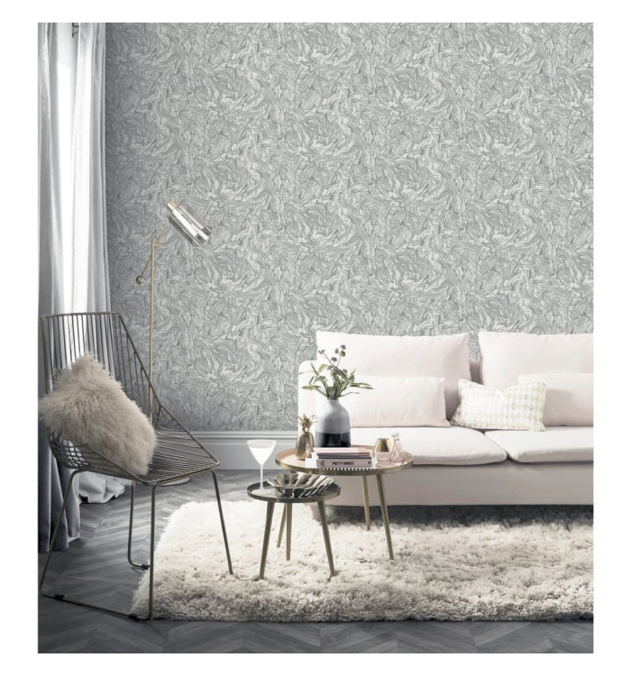 DUTCH WALLCOVERINGS Papier peint Liquid Marble Gris | Mobilier & Déco