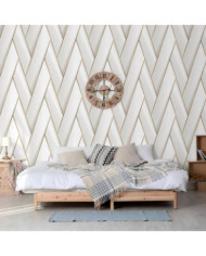 DUTCH WALLCOVERINGS Papier peint Geometric Blanc et doré | Mobilier & Déco