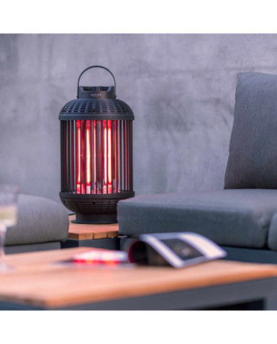 Sunred Chauffage de table Indox 1200 W Halogène Noir | Mobilier & Déco