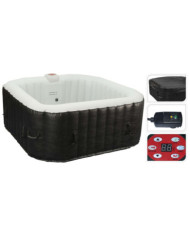XQ Max Cuve thermale gonflable 145x145x65 cm Noir et blanc | Mobilier & Déco