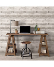 Noordwand Papier peint Homestyle Wood Blanc cassé et gris | Mobilier & Déco
