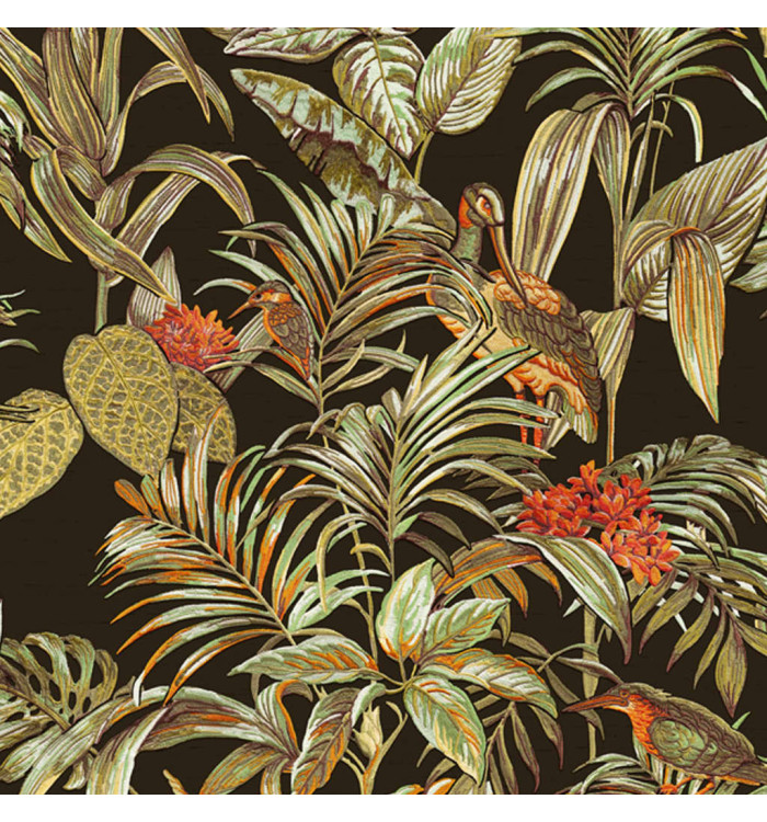 DUTCH WALLCOVERINGS Papier peint Bird-of-Paradise Noir | Mobilier & Déco