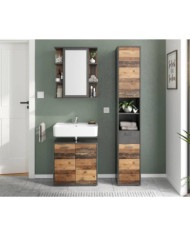 FMD Armoire à miroir de salle de bain Matera Sombre de style ancien | Mobilier & Déco