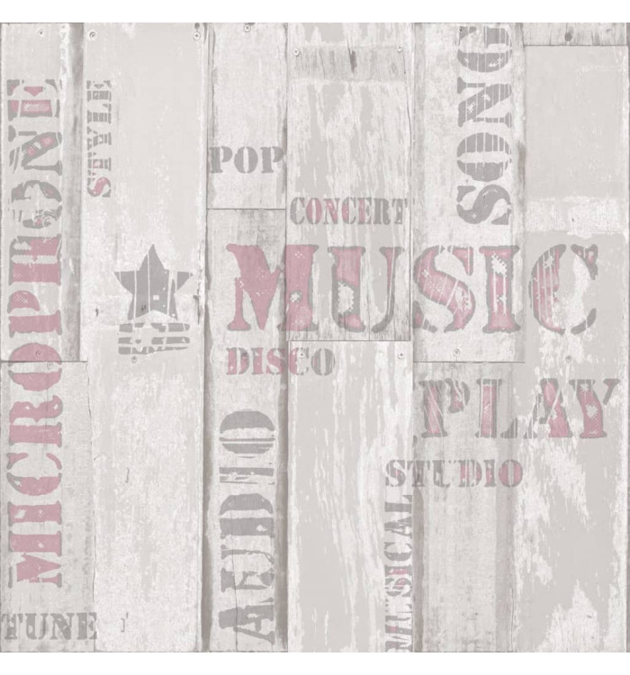 Noordwand Papier peint Urban Friends et Coffee Wooden Planks Words | Mobilier & Déco