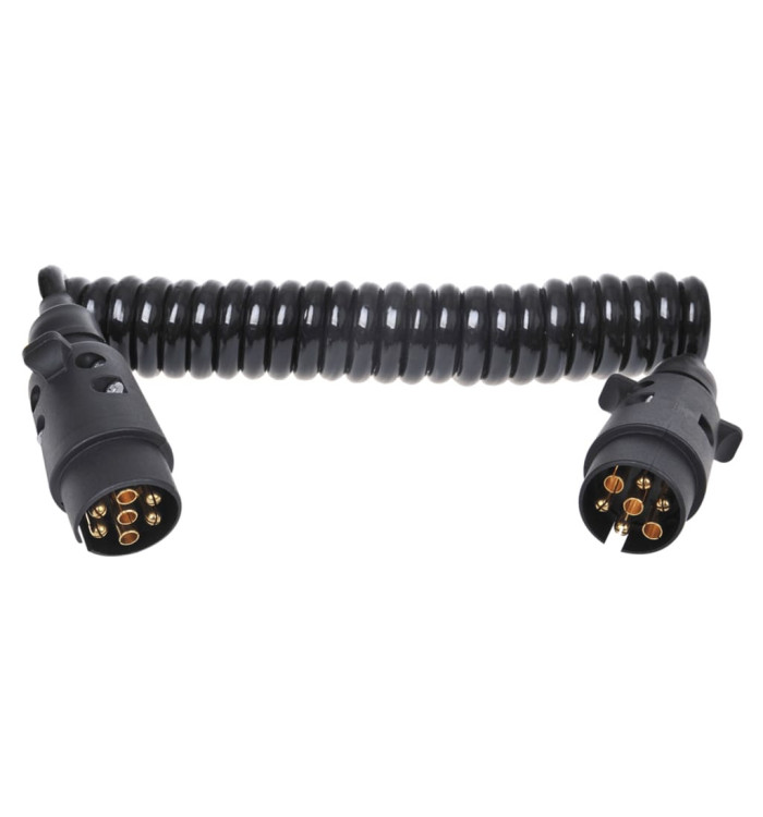 ProPlus Câble spiralé 3 m avec 2 fiches à 7 broches | Mobilier & Déco