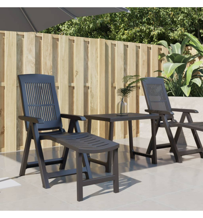 Chaise longue anthracite plastique | Mobilier & Déco