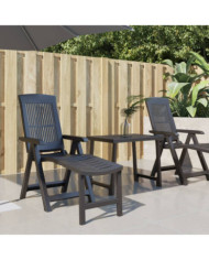 Chaise longue anthracite plastique | Mobilier & Déco