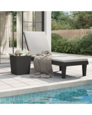 Chaise longue noir 155x58x83 cm polypropylène | Mobilier & Déco