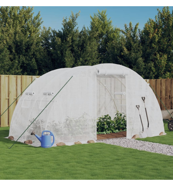 Serre avec cadre en acier blanc 8 m² 4x2x2 m | Mobilier & Déco
