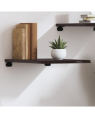 Étagère murale marron foncé 40x60x2 cm bois chêne massif traité | Mobilier & Déco