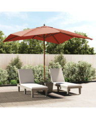 Parasol de jardin avec mât en bois terre cuite 300x300x273 cm | Mobilier & Déco
