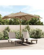 Parasol de jardin avec mât en bois taupe 300x300x273 cm | Mobilier & Déco
